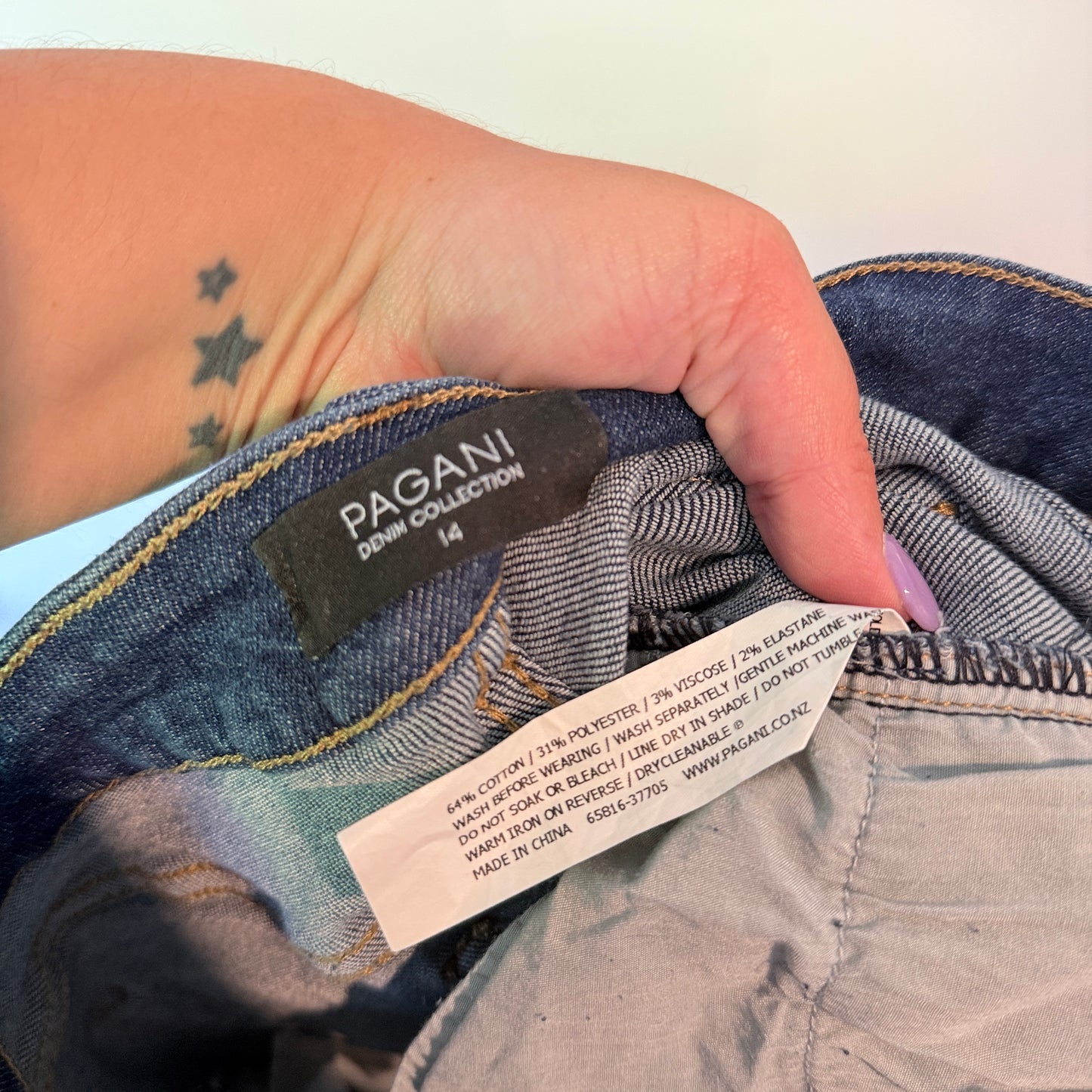 Pagani Denim Collection High Waist Button Fly Jeans – Size 14