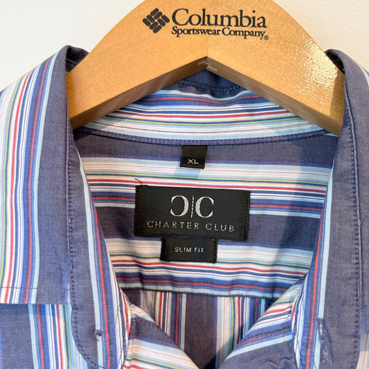 Charter Club Slim Fit Stripe Shirt – Size XL