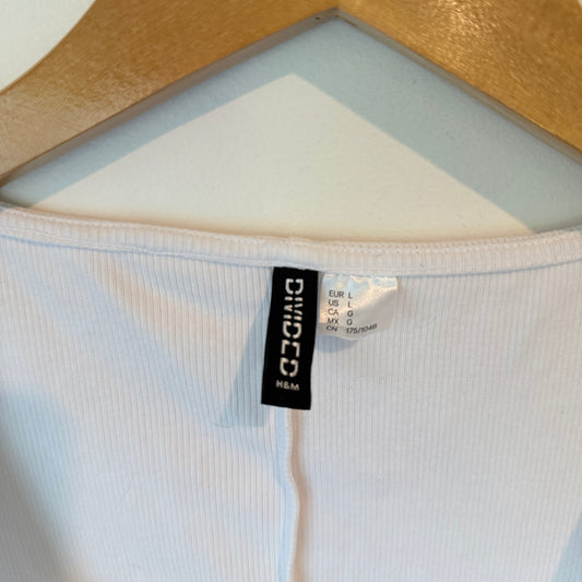 H&M Divided Ribbed Fit & Flare Dress White – Size L