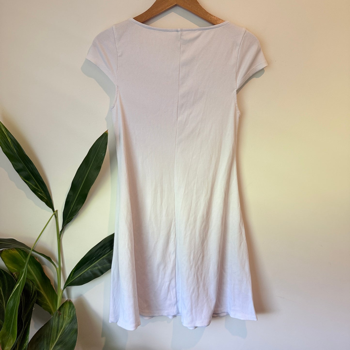 H&M Divided Ribbed Fit & Flare Dress White – Size L