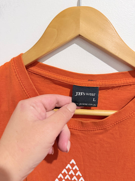 #Maranga Size L Orange Graphic T-Shirt