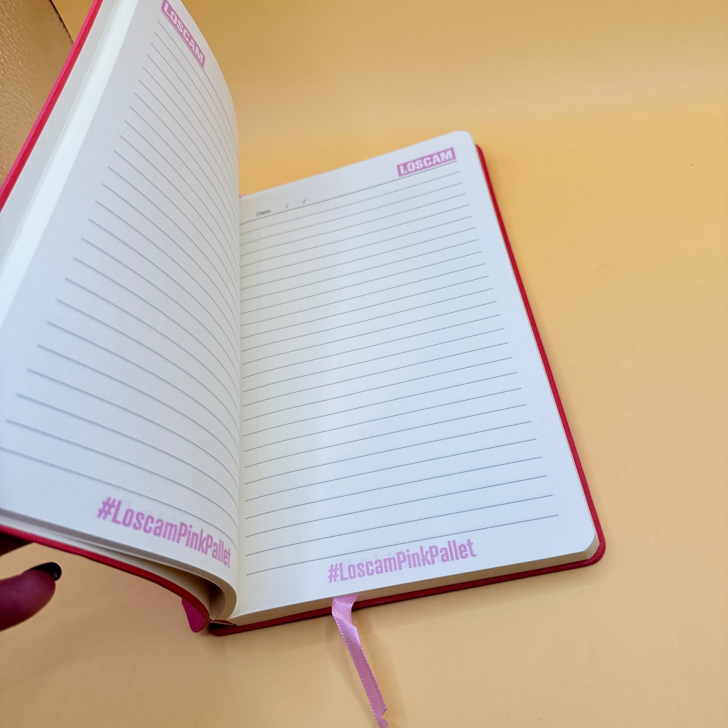 LOSCAM Pink Notebook Lined Journal