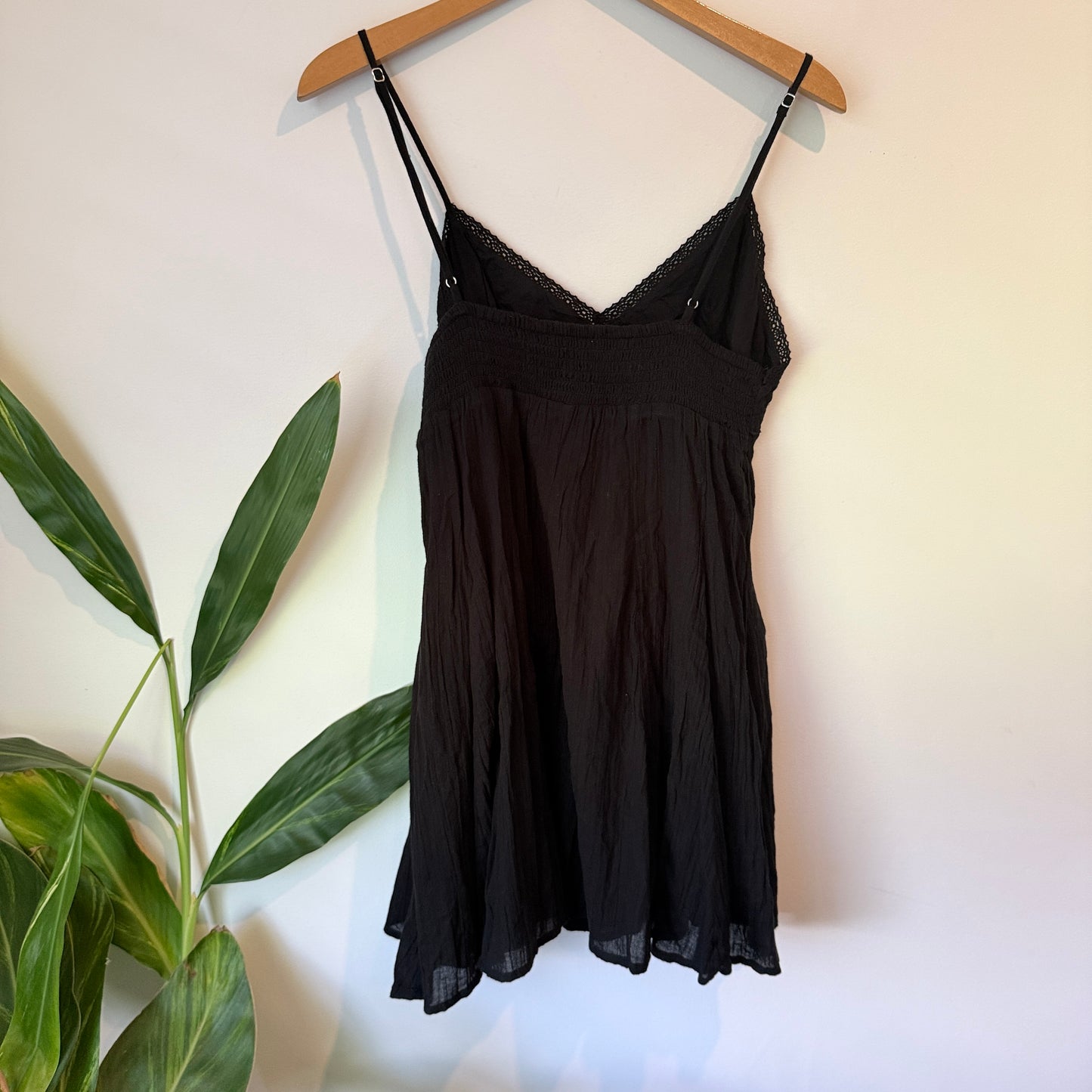 Zara Lace Trim Mini Dress – Black – Size S