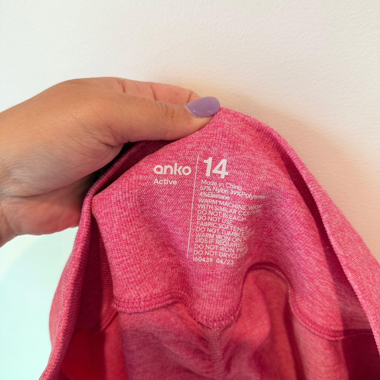 Anko Active Seamless Leggings – Pink – Size 14