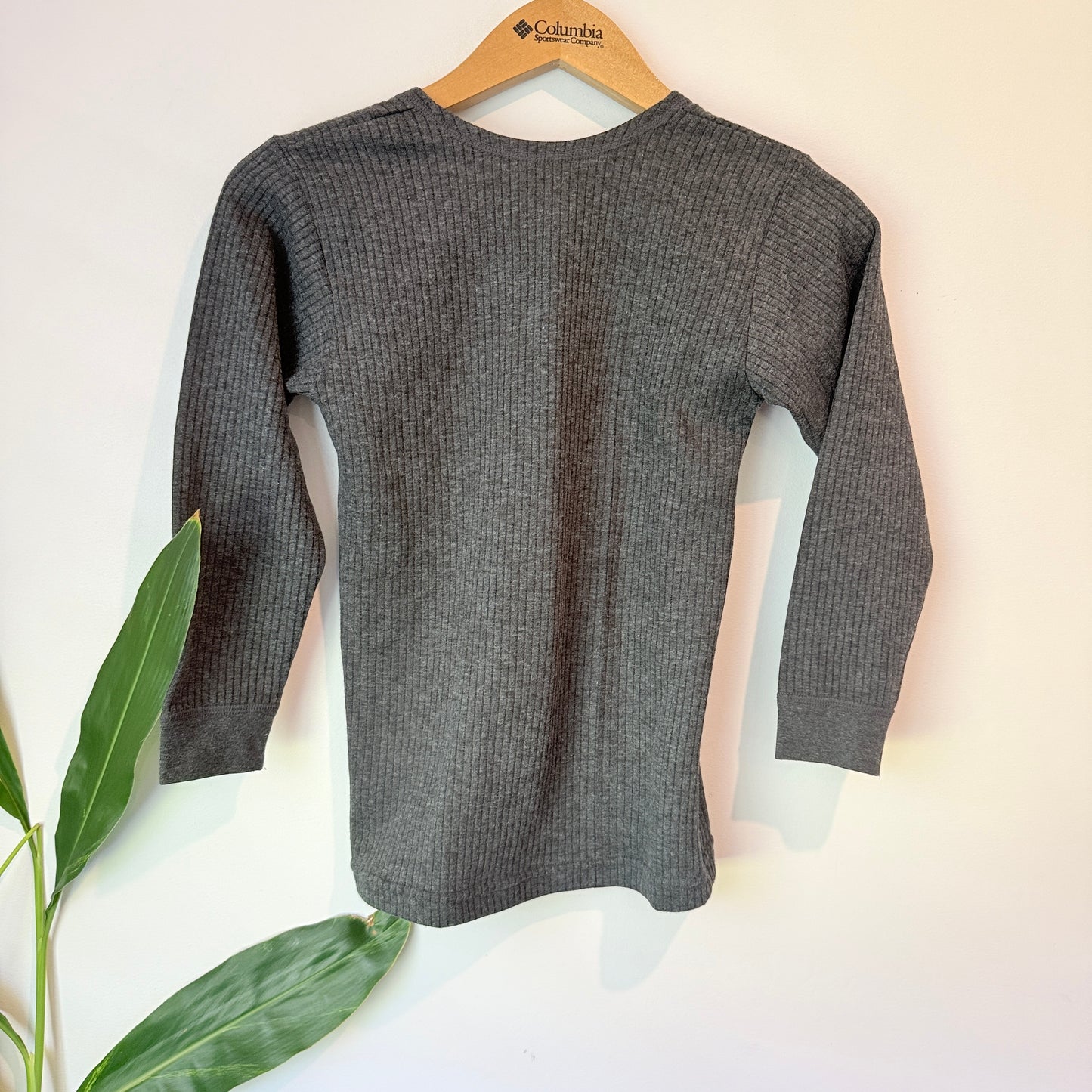 Bodycare Thermals Ribbed Long Sleeve Top – Grey - 36cm U/Arm