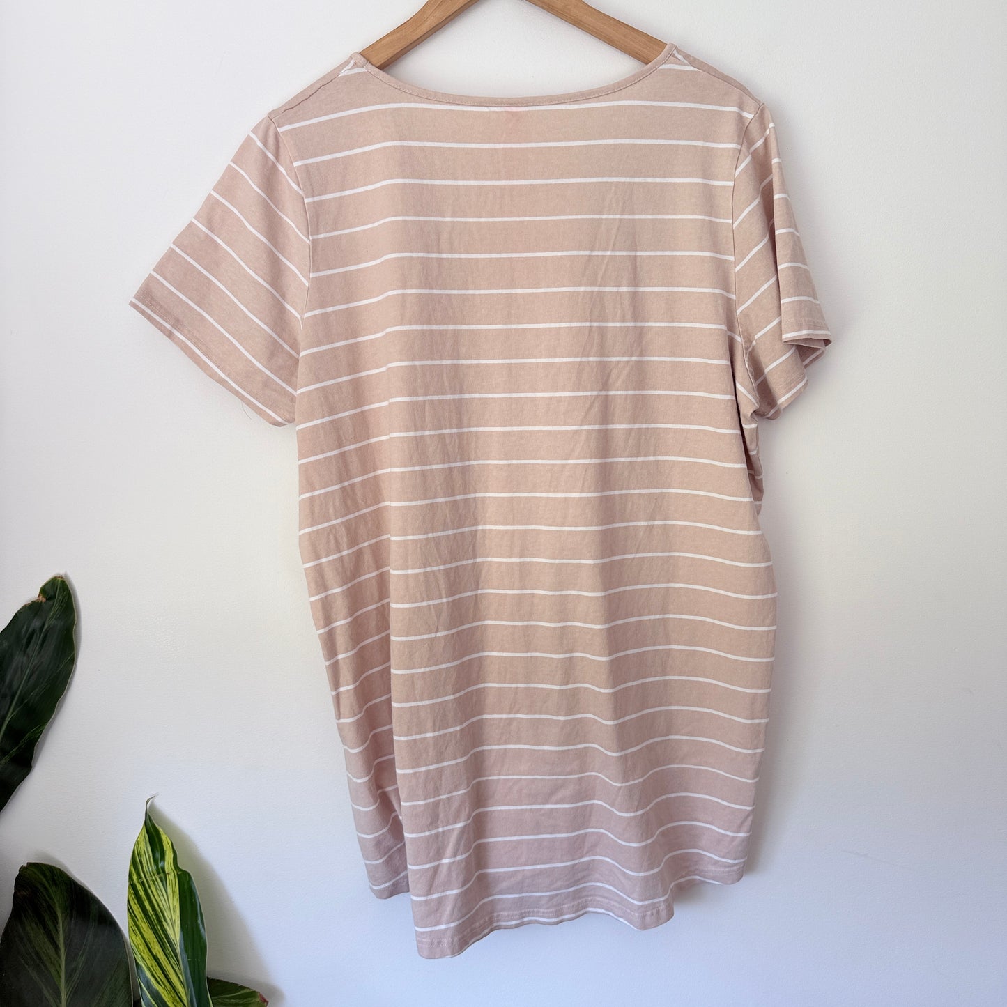 Federation Beige White Striped T-Shirt