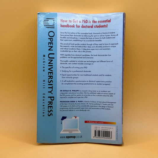 How To Get a PhD by Estelle M. Phillips and Derek S. Pugh