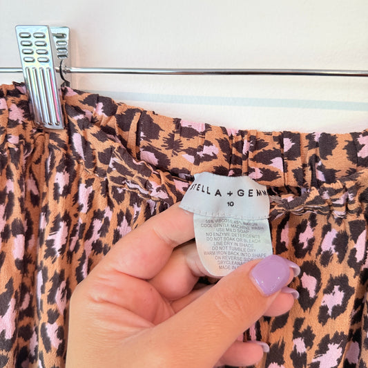 Stella + Gemma Leopard Print Tiered Skirt - Size 10