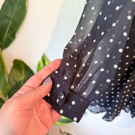 Cut Label Sheer Polka Dot Dress - 45cm U/Arm