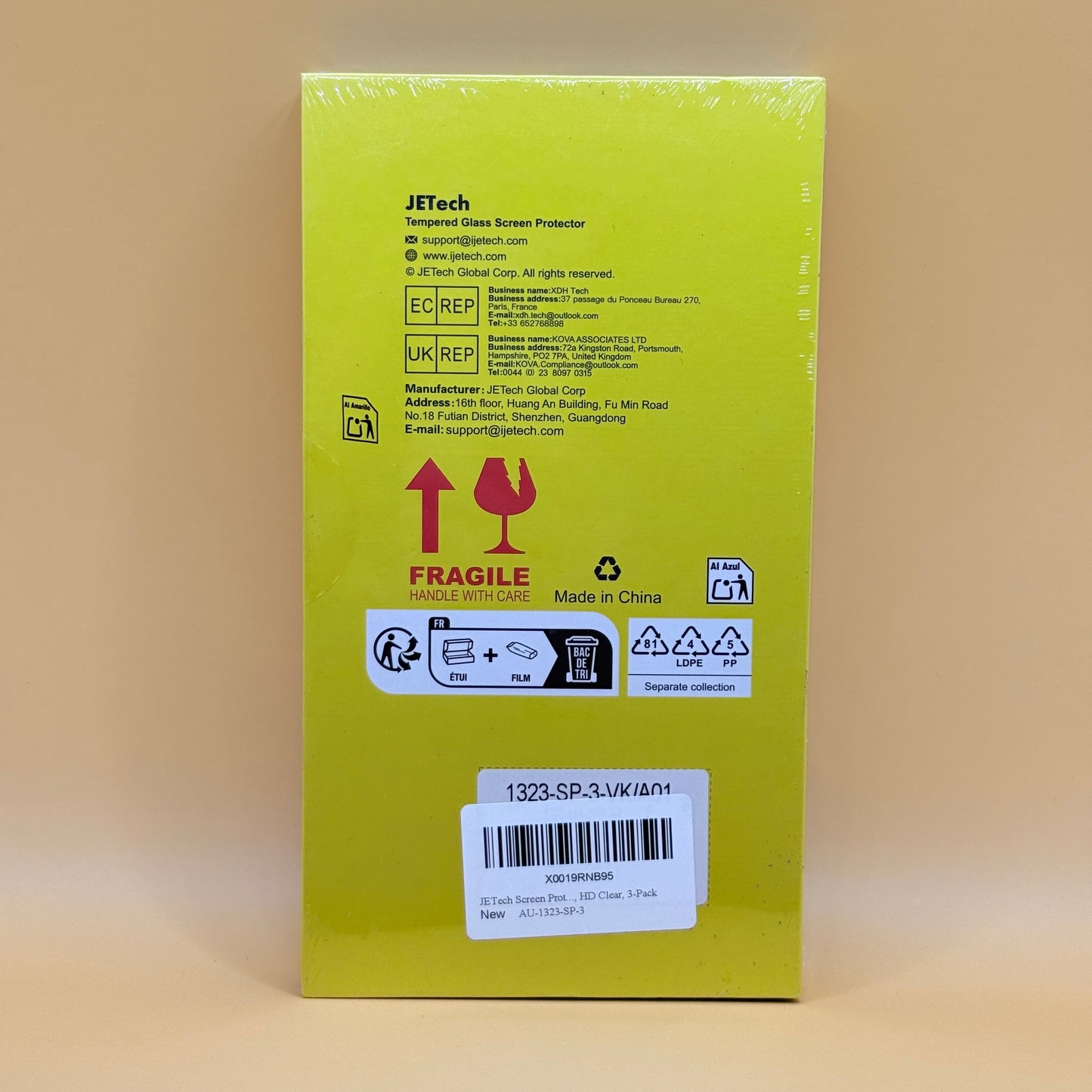 JETech Tempered Glass Screen Protector for iPhone 16 Pro Max (3 Pack)