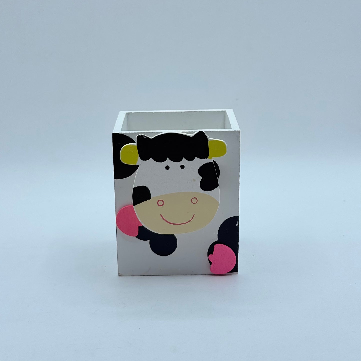 Wooden Animal Pen Holder with Note Clip