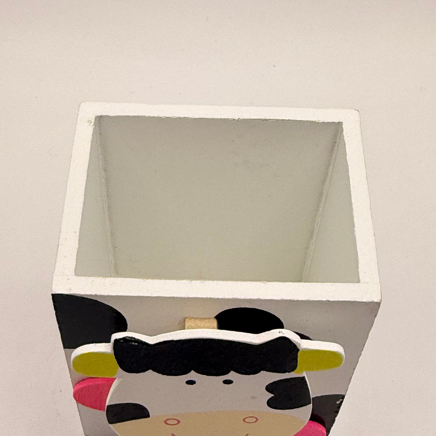 Wooden Animal Pen Holder with Note Clip