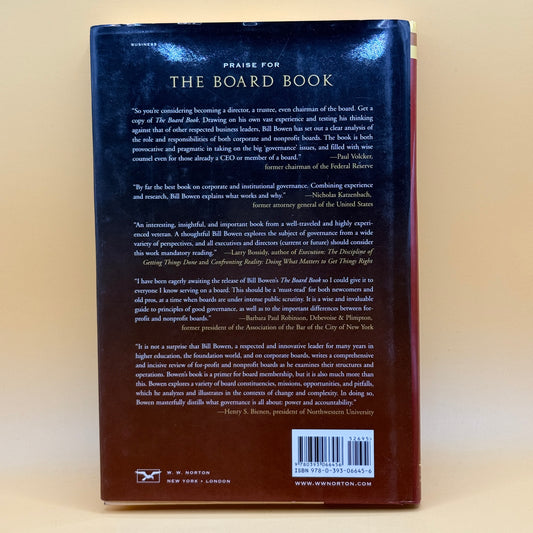 The Board Book: An Insider’s Guide for Directors and Trustees by William G. Bowen