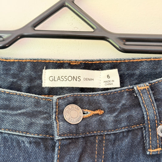 GLASSONS Dark Wash Straight Leg Denim Jeans - Size 6