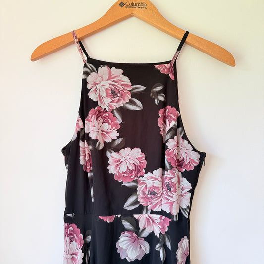 PAGANI Black Pink Floral High-Low Halter Dress - Size 6