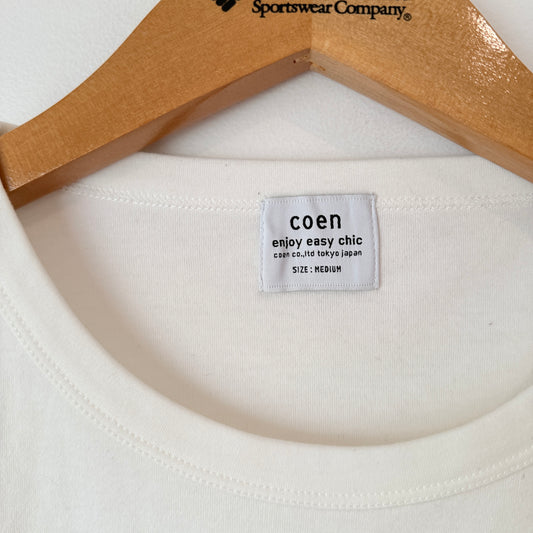 Coen Size U/Arm to U/Arm 46cm Vintage White Shirt