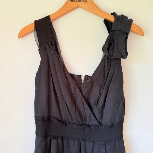 Veronika Maine Sleeveless Viscose / Cotton Dress Black - Size 8
