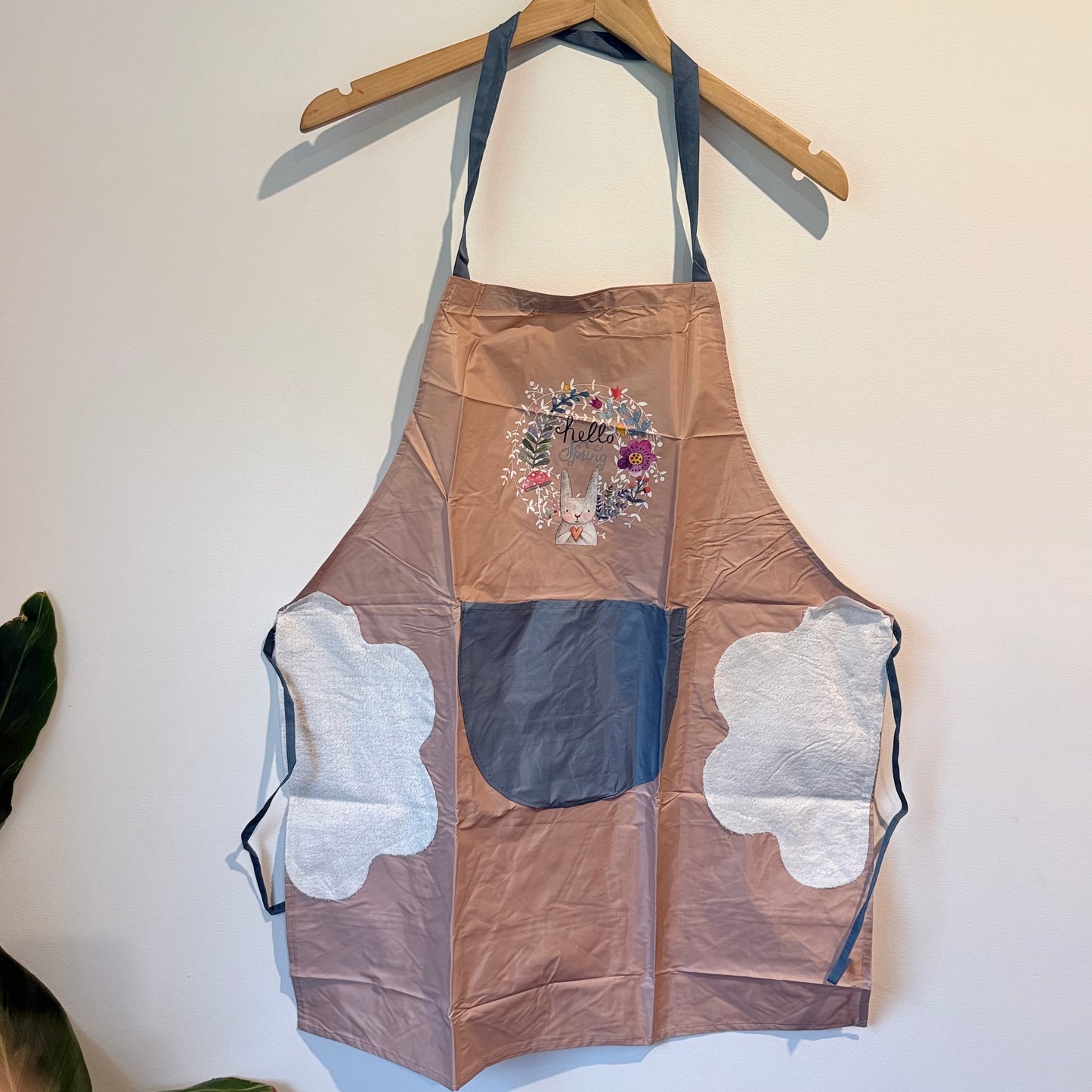Hello Spring Embroidered Kitchen Apron