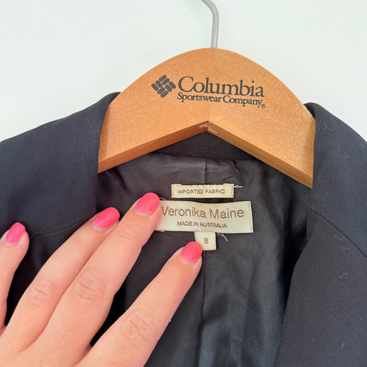Veronika Maine Two Button Blazer Black - Size 8