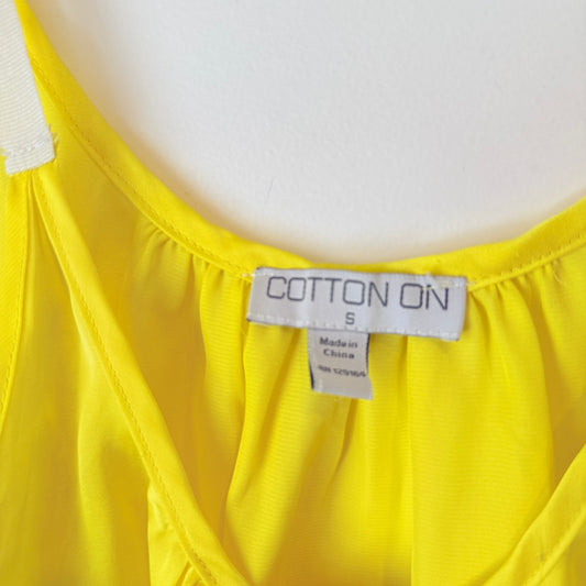Cotton On Size S Yellow Sleeveless Tank Top