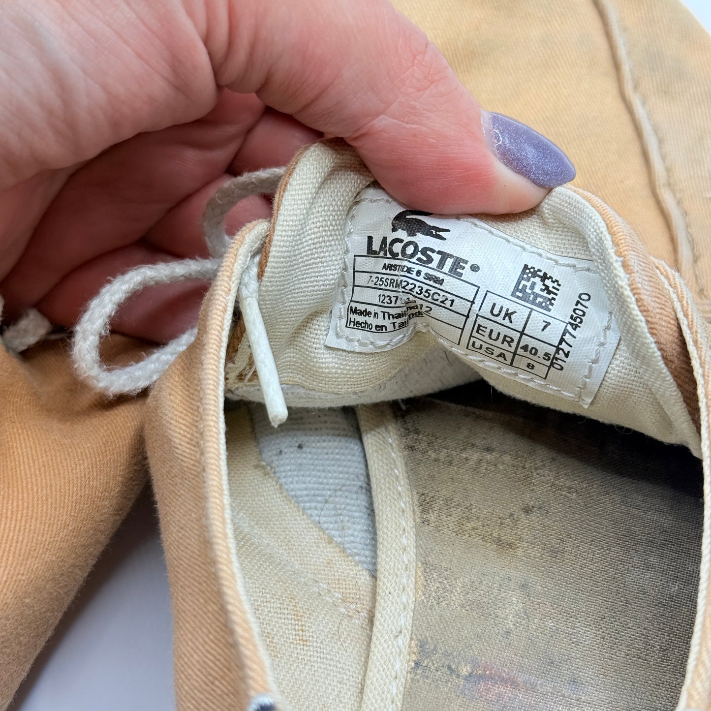 Lacoste Canvas Deck Shoes – Size 8