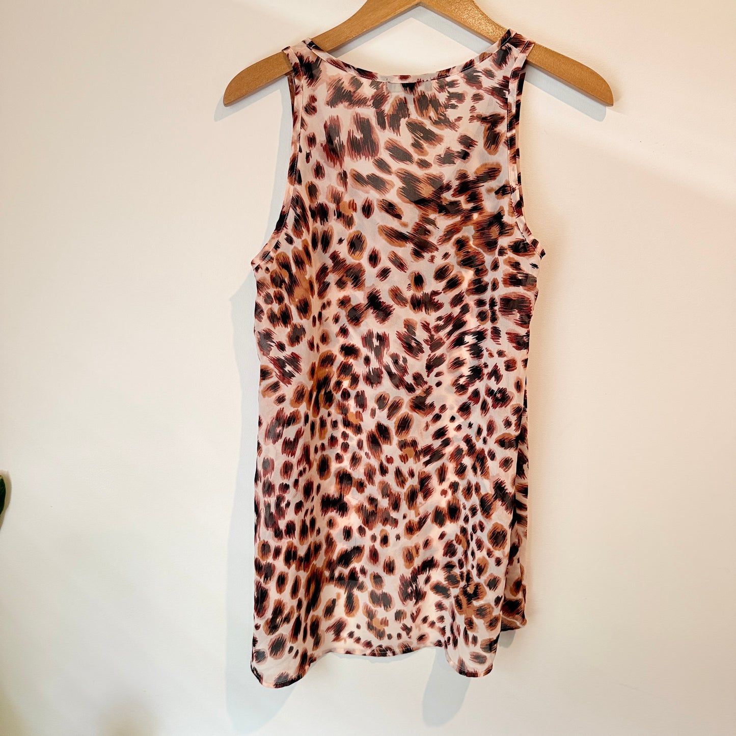 Cotton On Size XS Sheer Leopard-Print Sleeveless Top