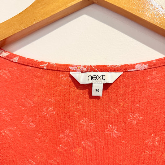 NEXT Floral Print Button-Front Blouse - Size 10