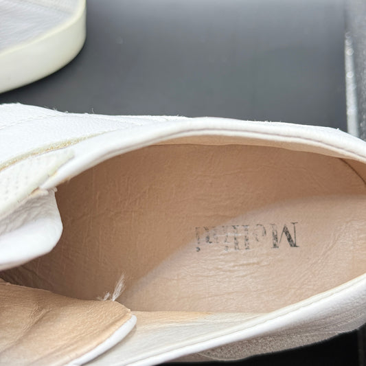 Mollini White Leather Velcro High-Top Sneakers with Hidden Wedge – Size 40