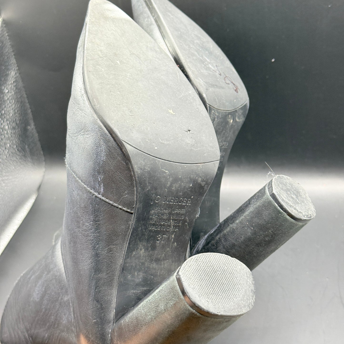 Jo Mercer Black Leather Ankle Boots – Size 37