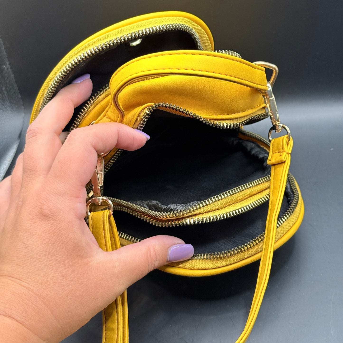 Mustard Yellow Quilted Mini Backpack Crossbody Bag