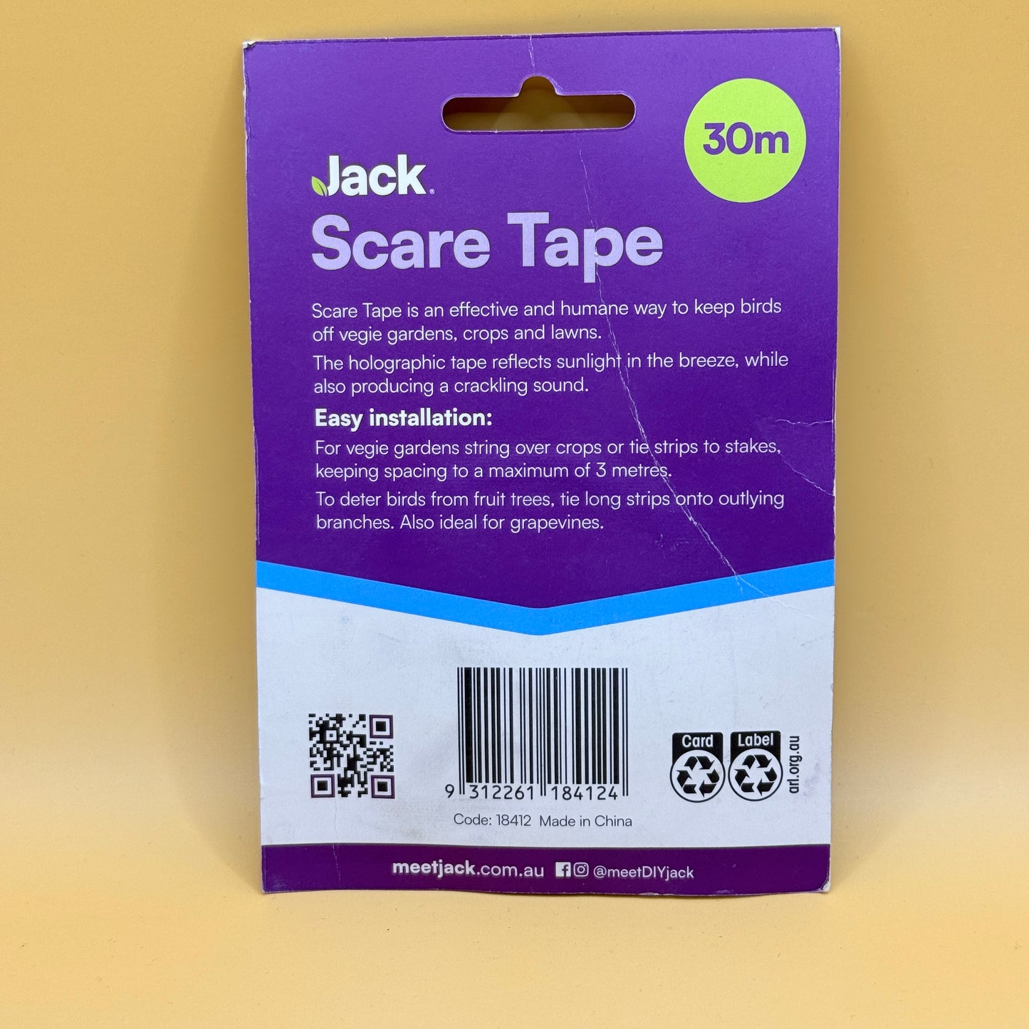 Jack Scare Tape 30m Bird Deterrent