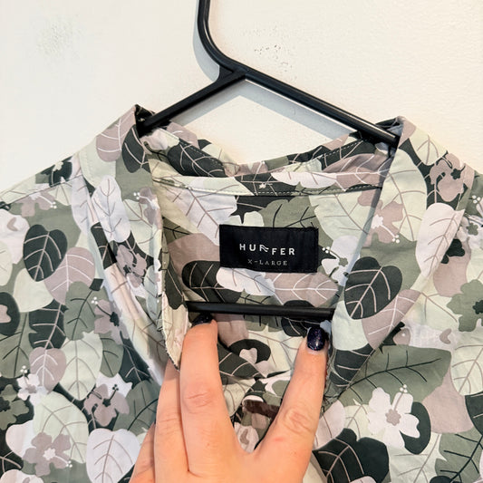 Huffer (NZ Made) Size XLarge Floral Pattern Short-Sleeve Polo Shirt