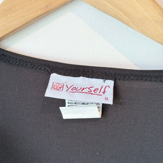 Yourself Wrap Blouse with Sequin Detail in Black - Size XL