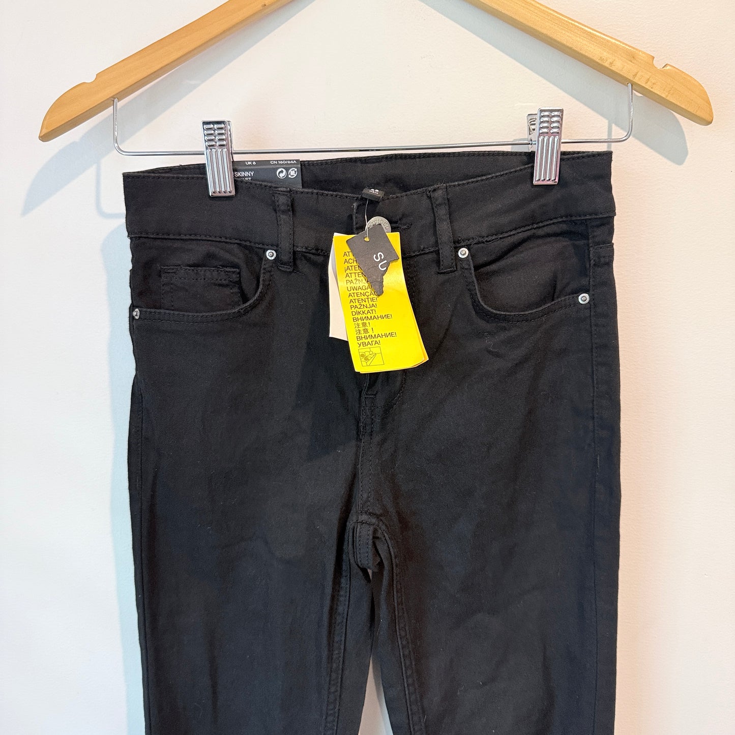 H&M Divided Super Skinny Low Waist Black Jeans Size 6