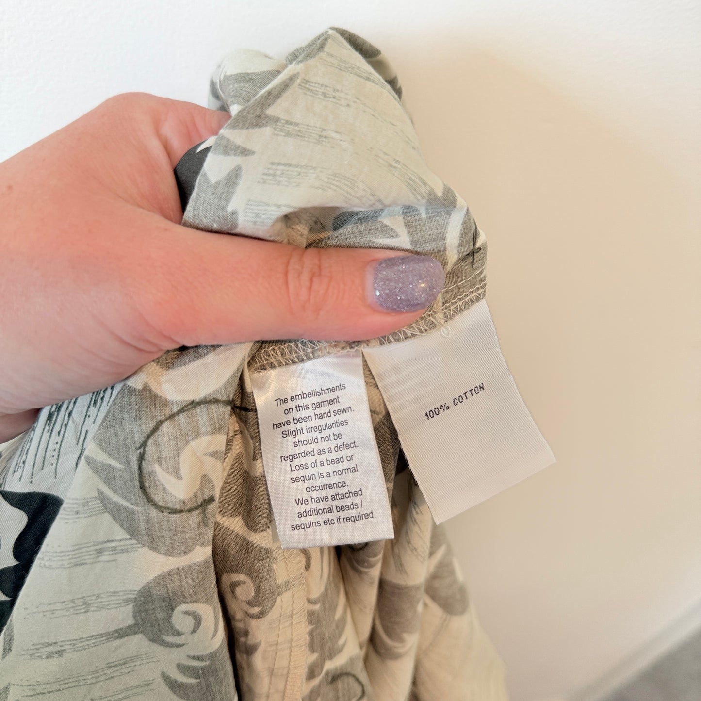 Verge Skirt in Black and Cream Abstract Print - Size 18