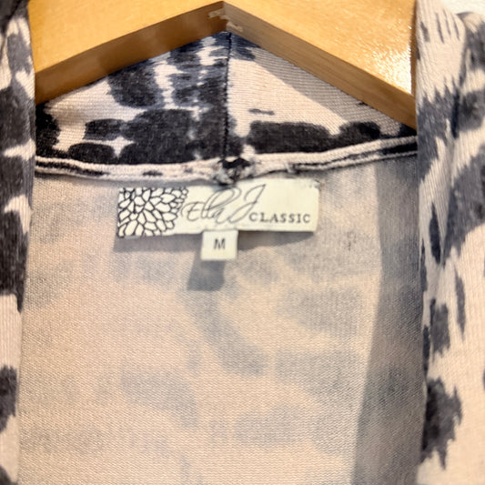 Ella J Size M Animal Print Open-Front Cardigan