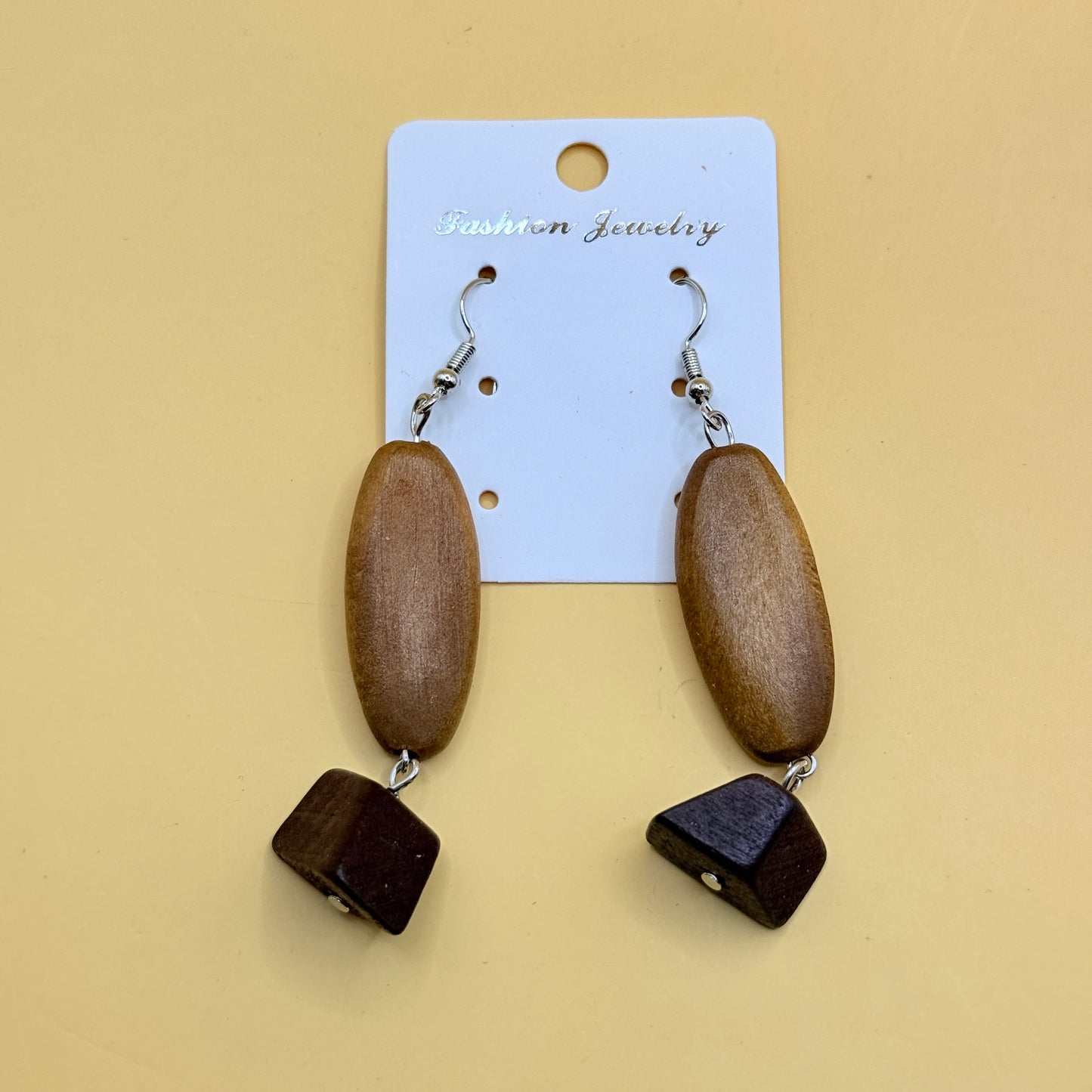 Wooden Bead Drop Earrings