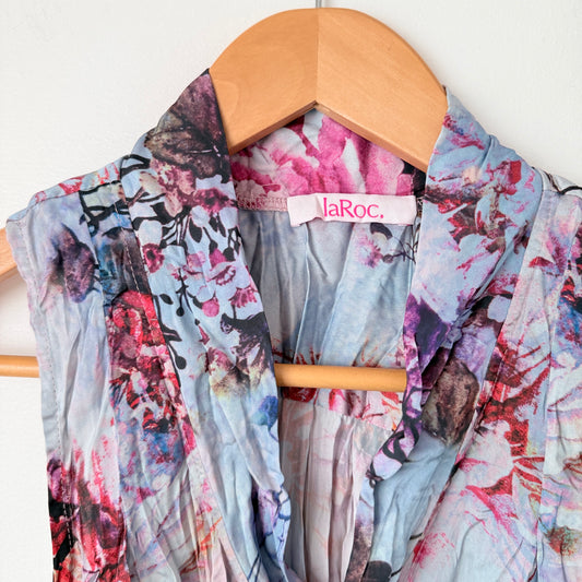 Jaroc Size U/Arm to U/Arm 53cm Floral Print Sleeveless Dress