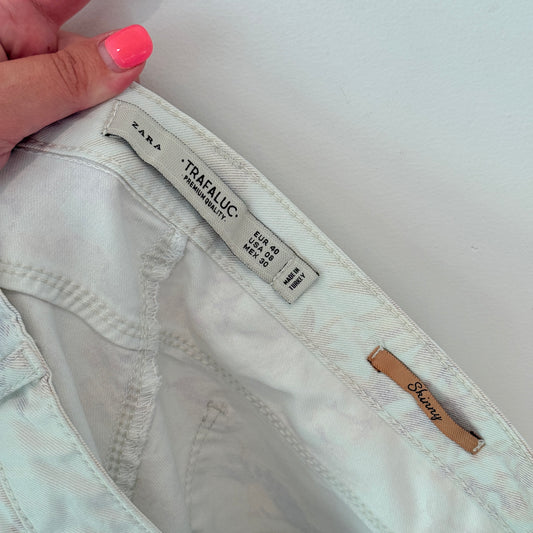Zara Trafaluc Collection Size 1 Skinny Leg Bird & Floral Jeans