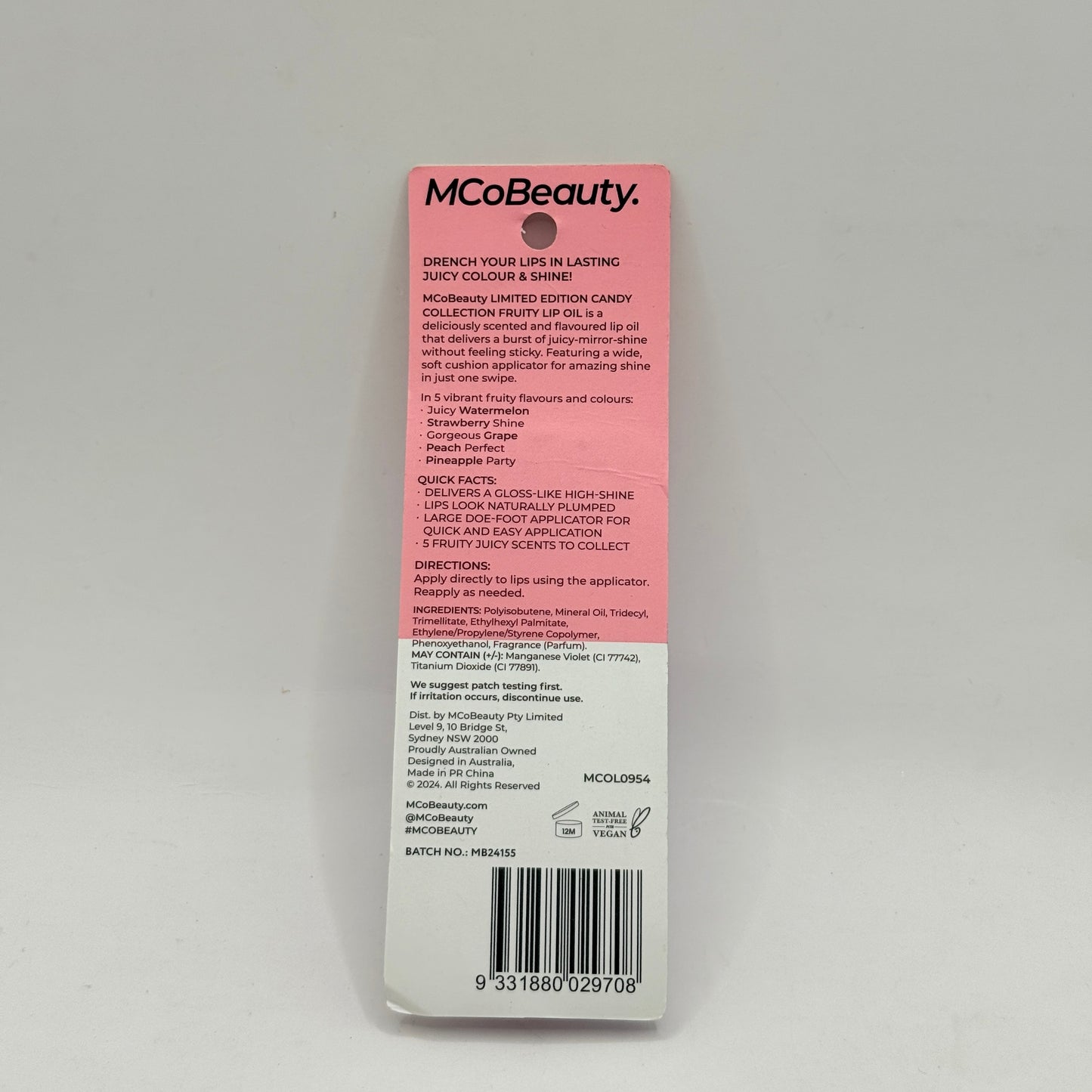 MCoBeauty Fruity Lip Hydrating Oil – Grape 5ml