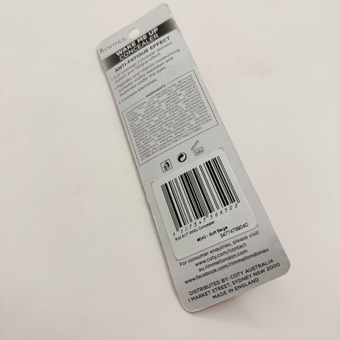 Rimmel London Wake Me Up Concealer, 3 Classic Beige, 7 ml