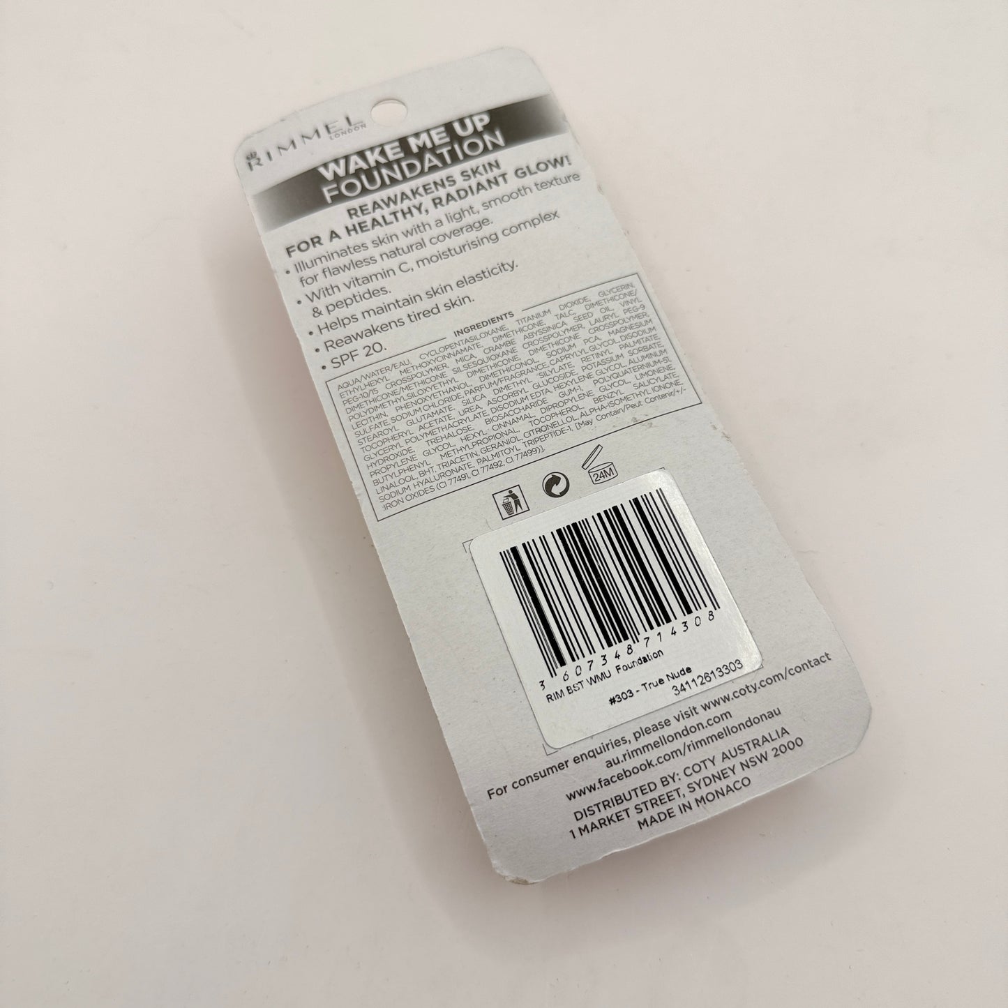 Rimmel London Wake Me Up Foundation, 103, True Ivory, 1Fl Oz 30ml