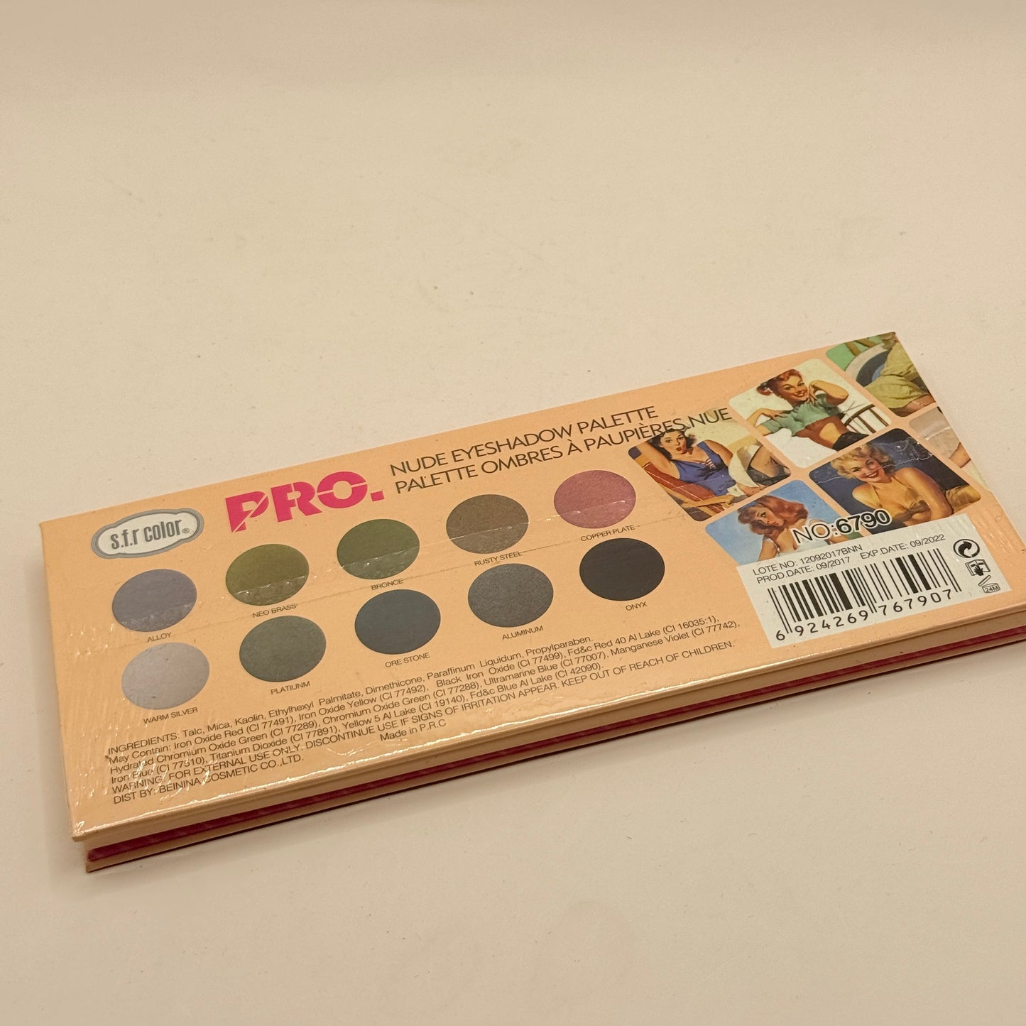 S.F.R Color PRO Nude Eyeshadow Palette 15 Shades
