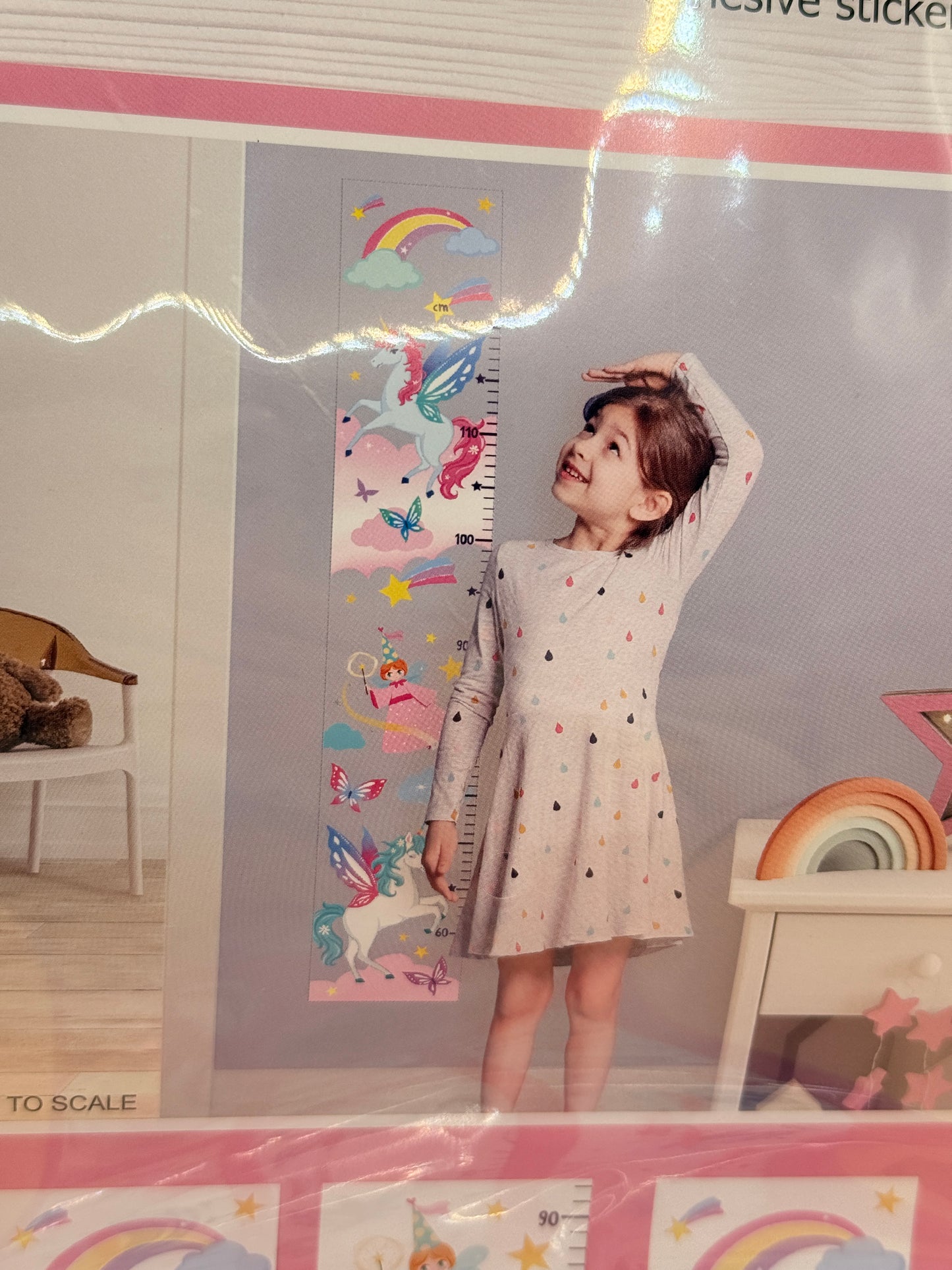 Home Decor Unicorn Height Chart Wall Sticker