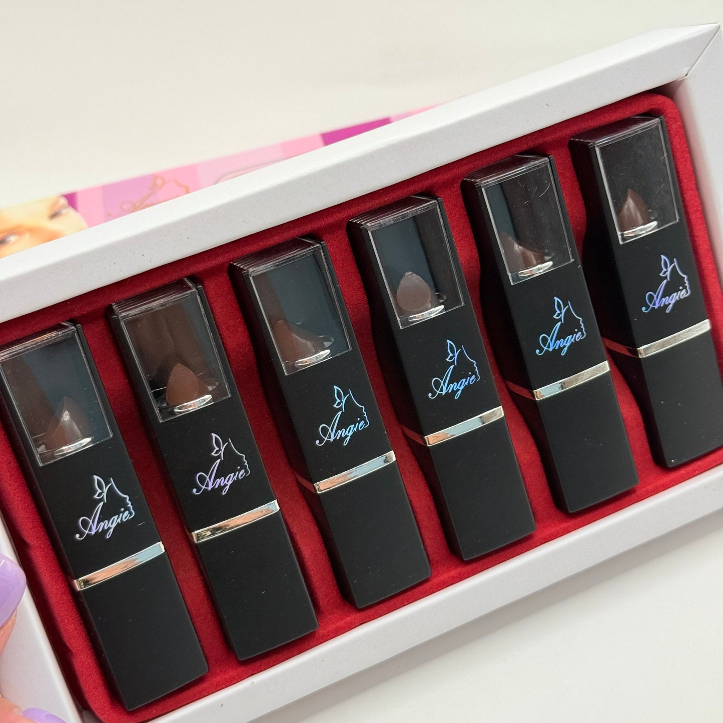 Angie’s Lipstick Gift Set – 6-Piece Chocolate coloured lipstick