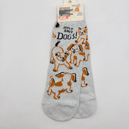 Blue Q Holy Sh*t Dogs Ankle Socks - Women’s 5–10