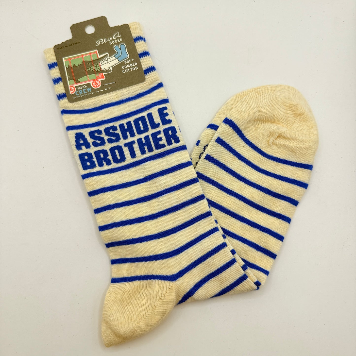 Blue Q “Asshole Brother” Men’s Crew Socks Men’s 7–12