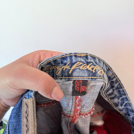 RRJ Size 29 Distressed Straight-Leg Jeans