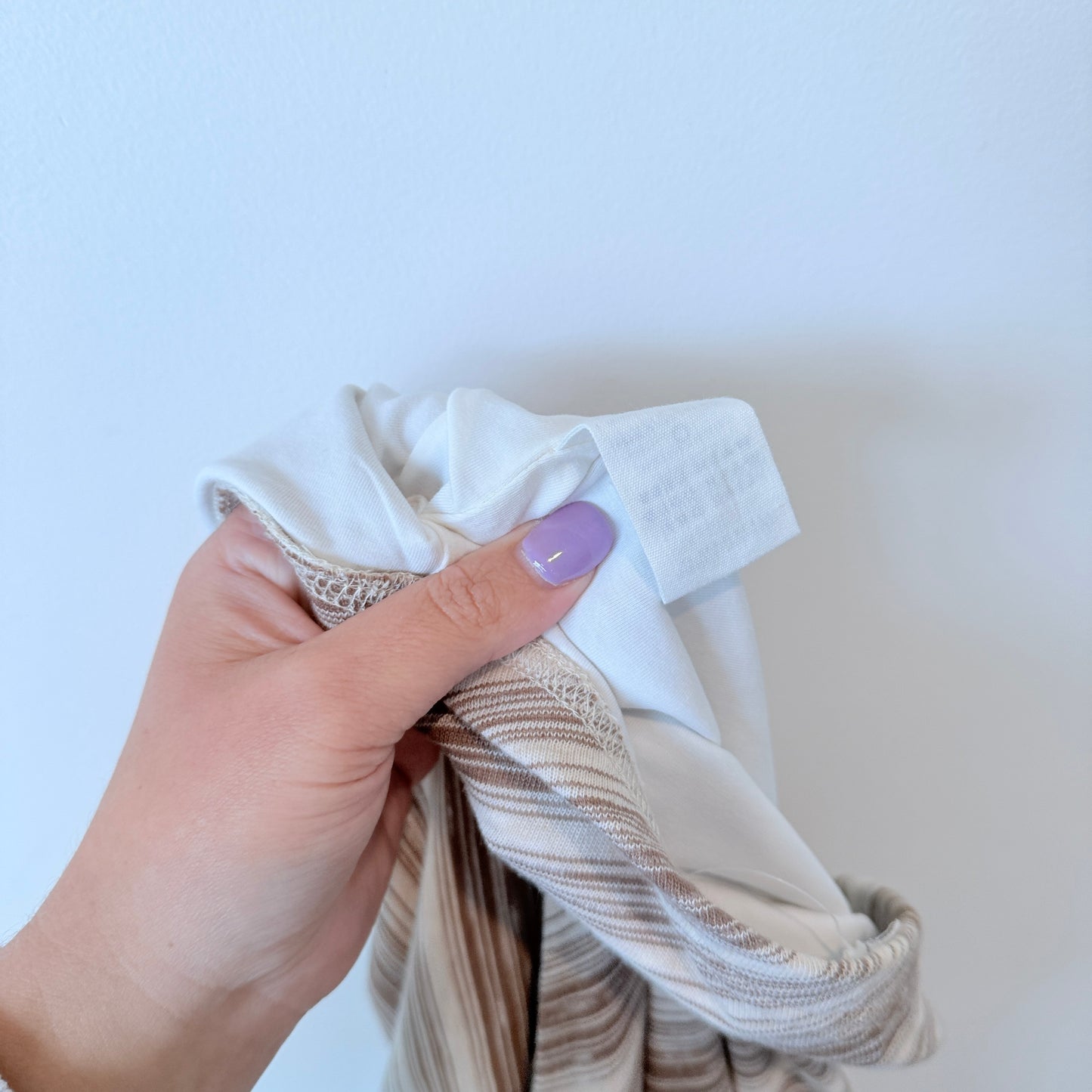 Glassons Brown & Cream Diagonal Stripe Midi Skirt Size M