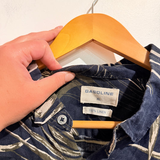 Gasoline Size XL 100% Linen Casual Shirt